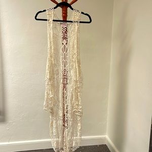 Beautiful free people crocheted vest size large